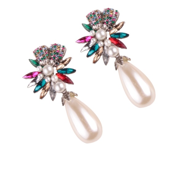 New Multi Color Stunning Pearl Tear Drop Earrings - Picture 4 of 5